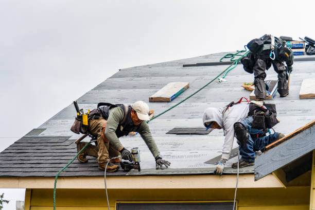 Professional Storm Damage Roof Repair technician working in Hampton Falls, NH